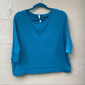 Teal boxy batwing shirt